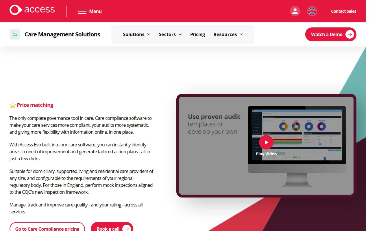 access care compliance software interface screenshot