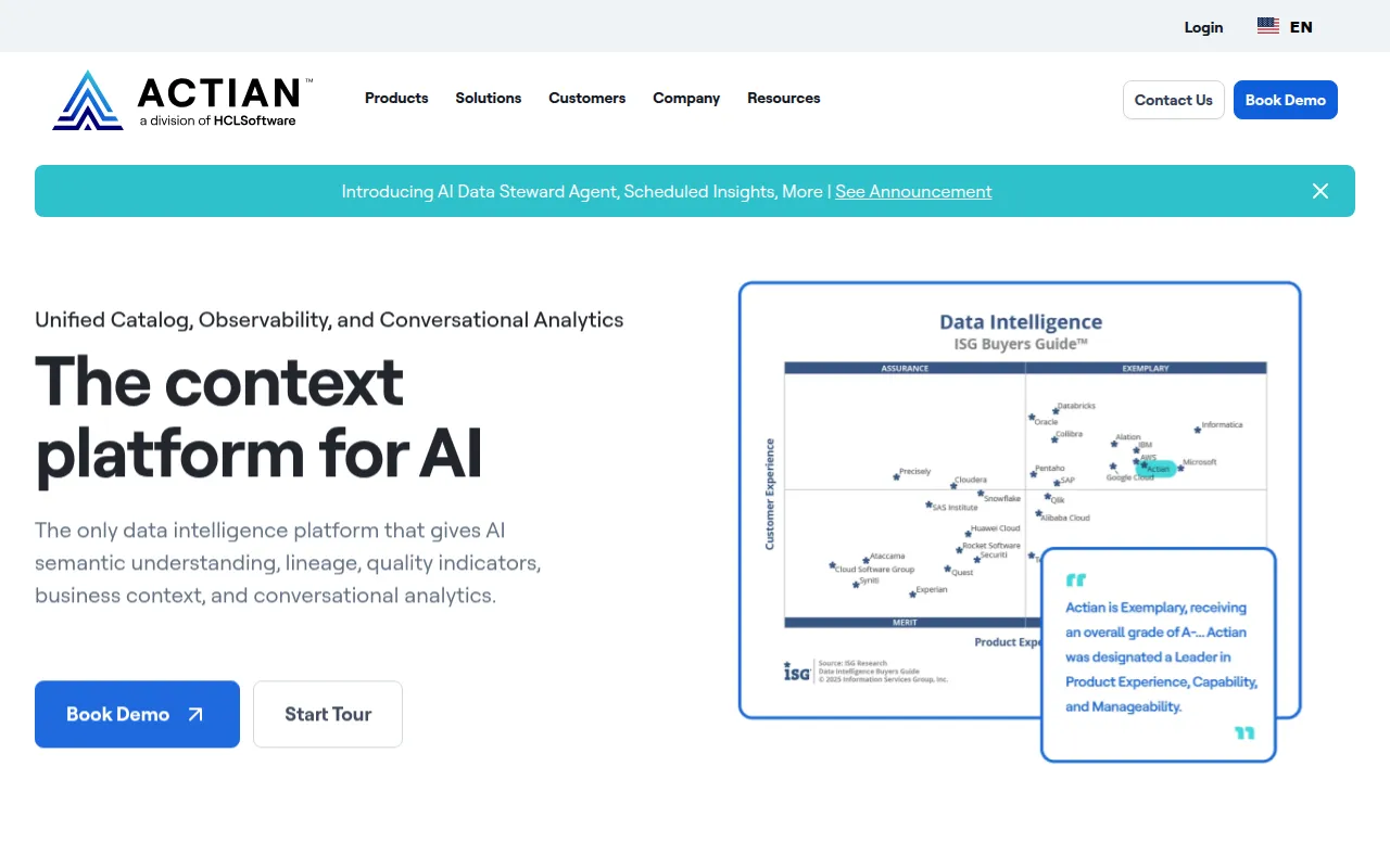 actian dataconnect software interface screenshot