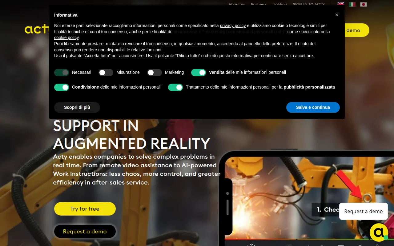 acty software interface screenshot