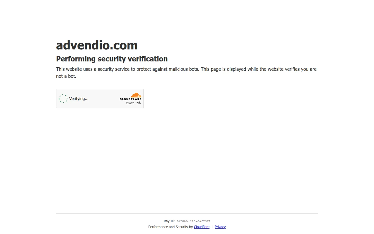 advendio software interface screenshot