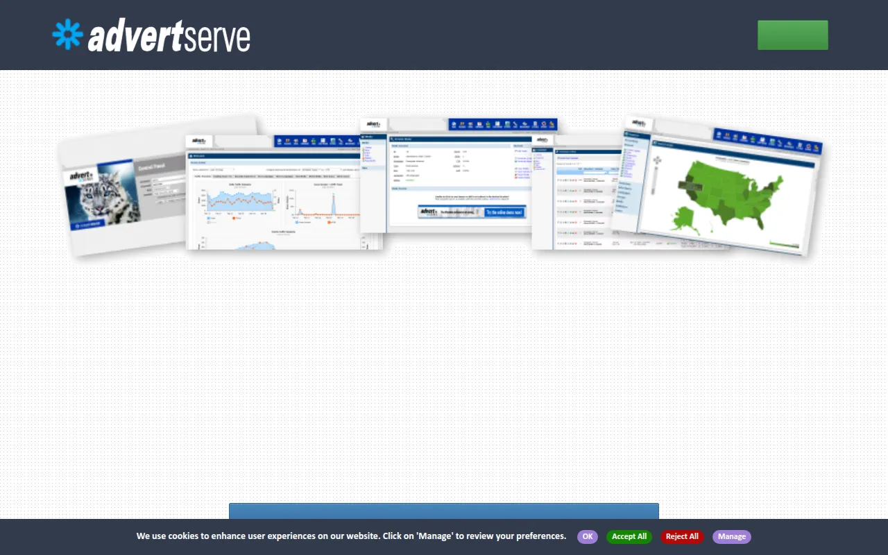 advertserve software interface screenshot