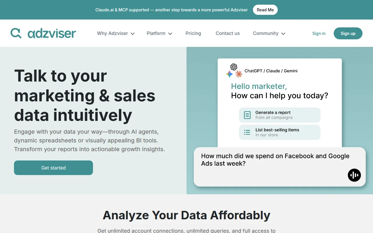 adzviser software interface screenshot