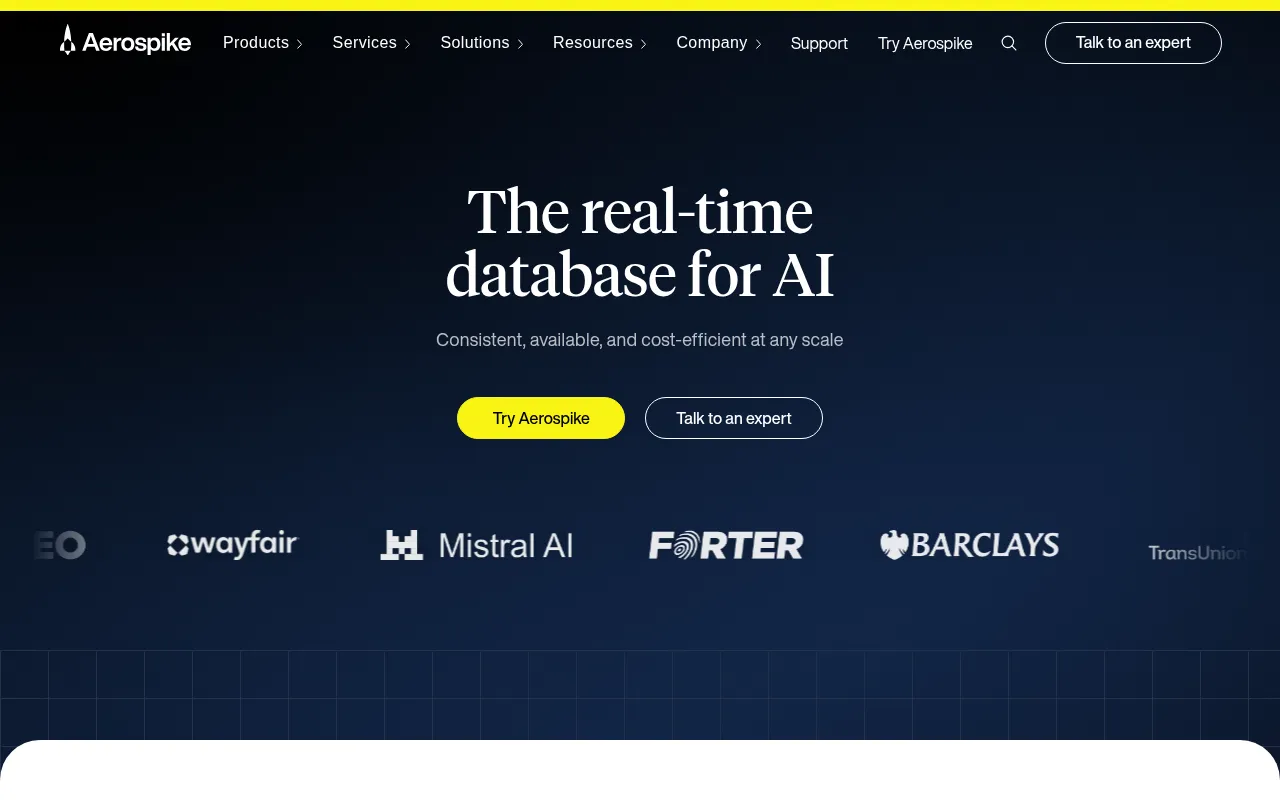 aerospike software interface screenshot
