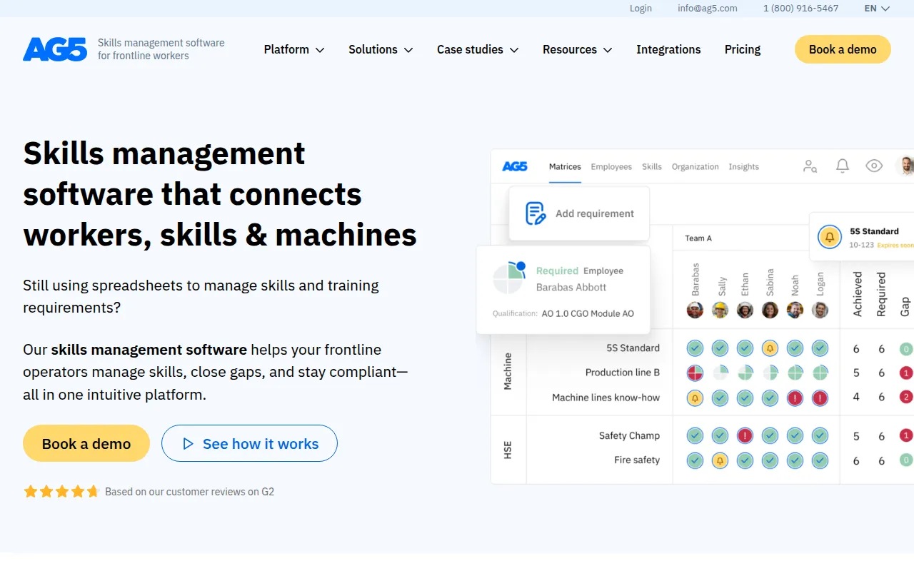 ag5 software interface screenshot