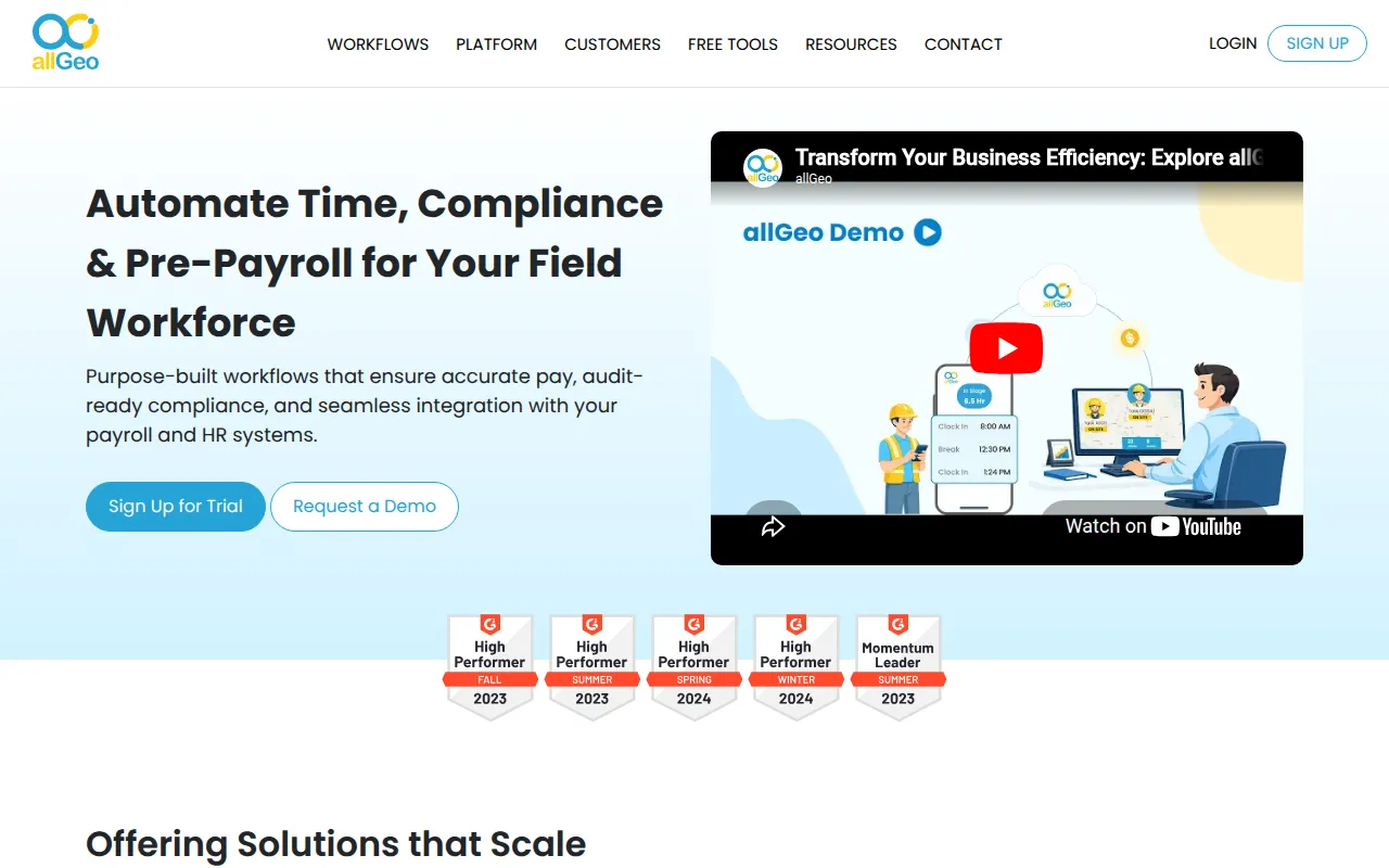 allgeo software interface screenshot
