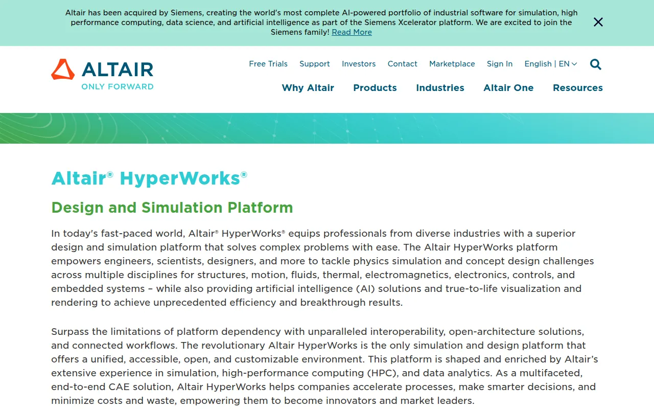 altair hyperworks software interface screenshot