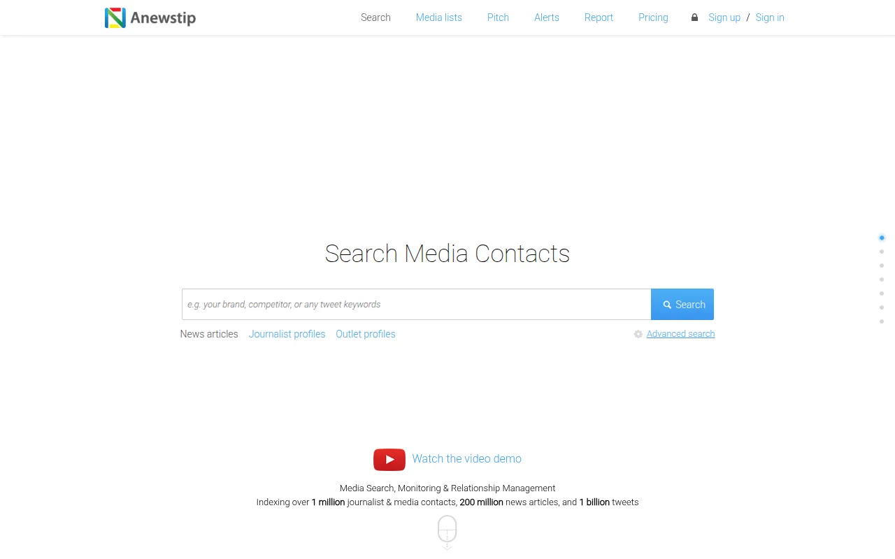anewstip software interface screenshot
