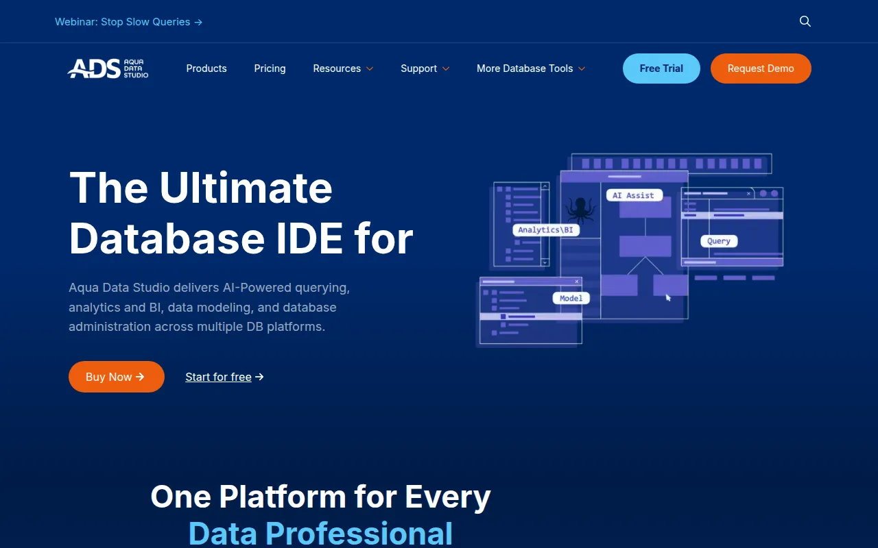aqua data studio software interface screenshot