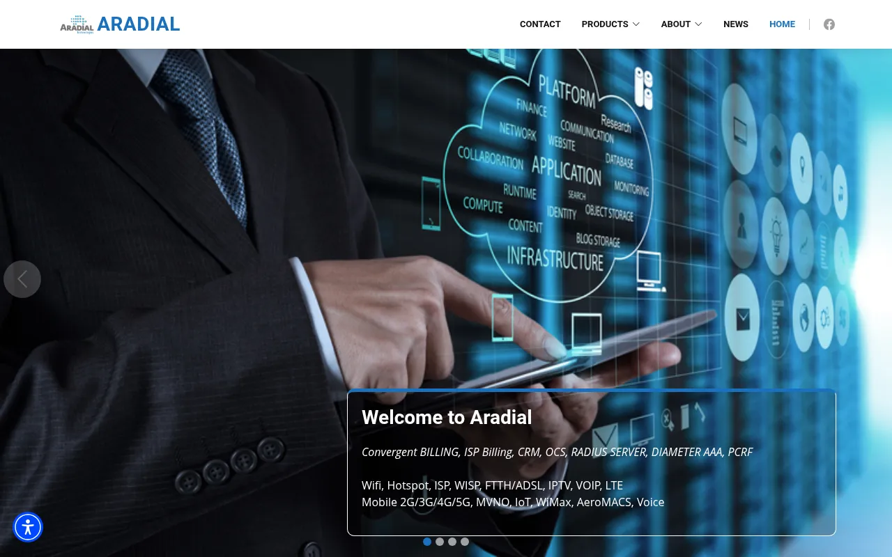 aradial software interface screenshot