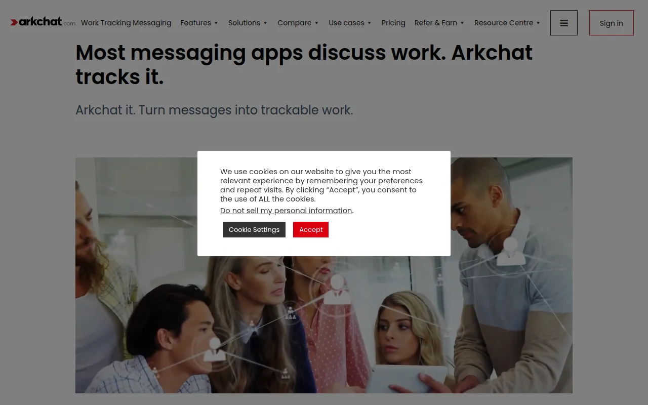 arkchat software interface screenshot