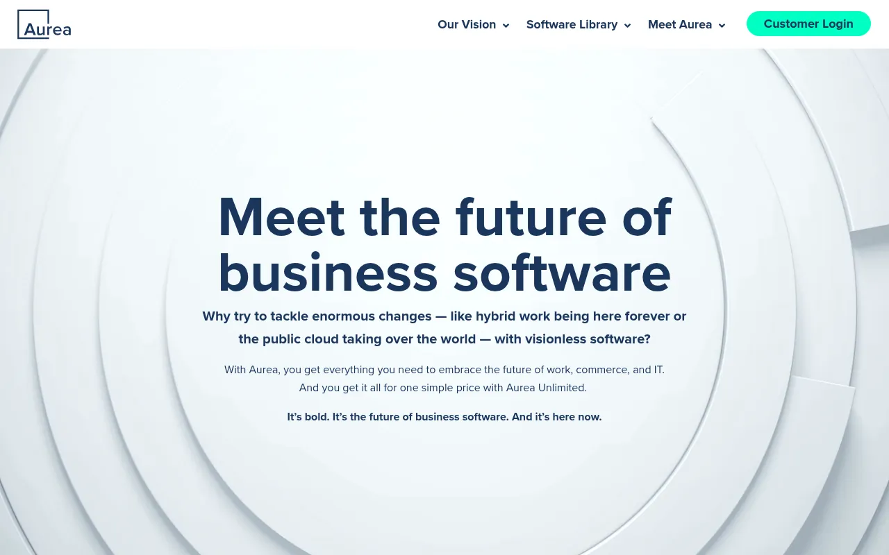 aurea crm software interface screenshot