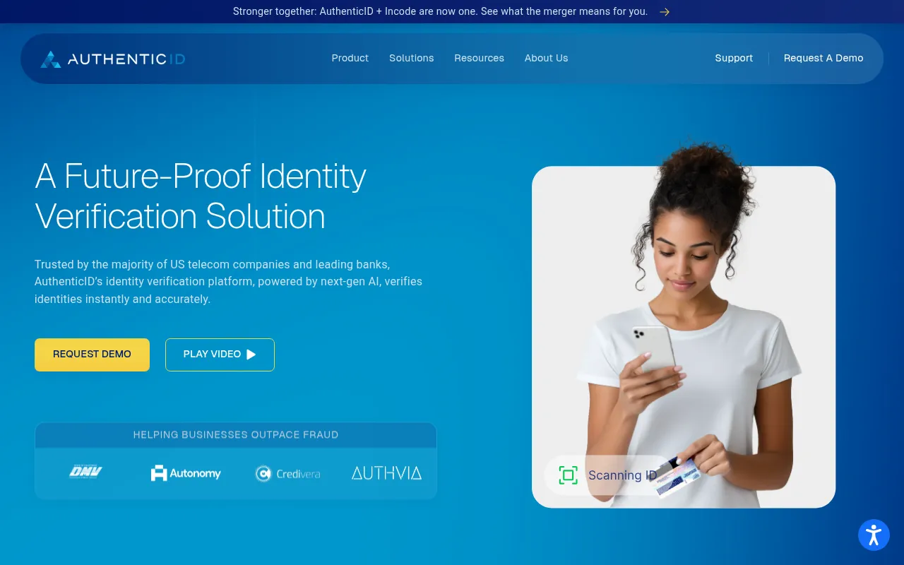authenticid identity proofing software interface screenshot