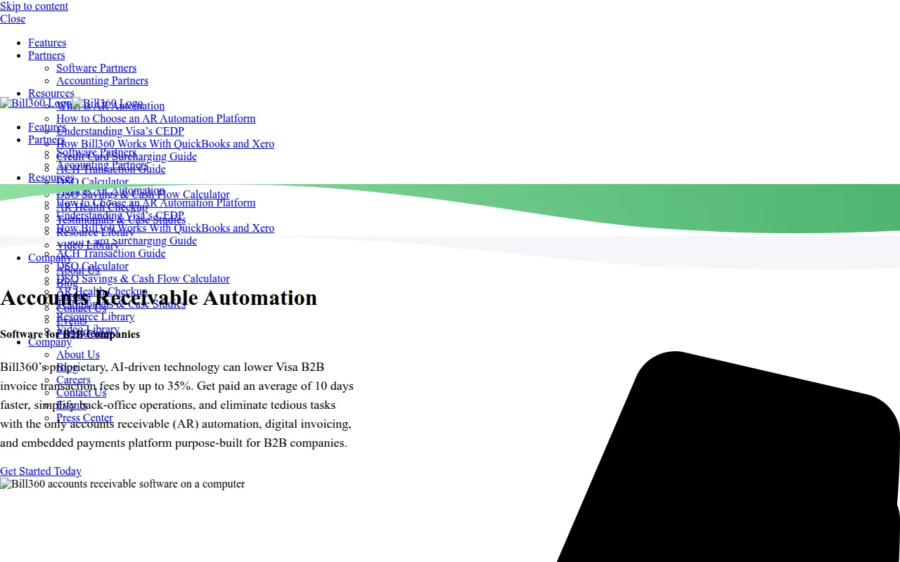 bill360 software interface screenshot