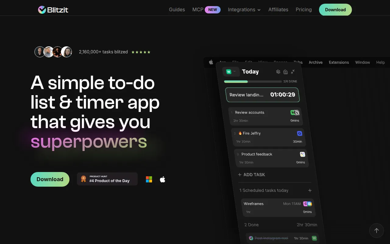 blitzit software interface screenshot