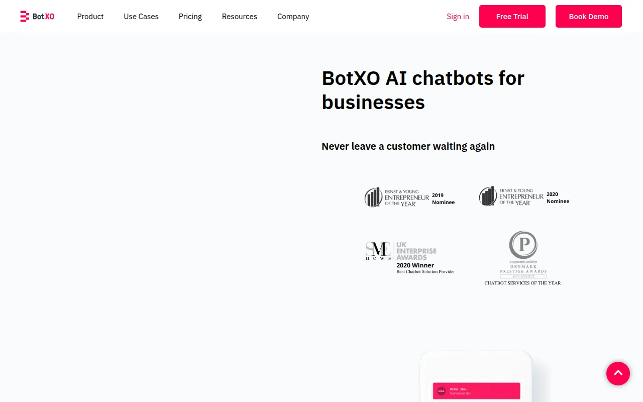 botxo software interface screenshot