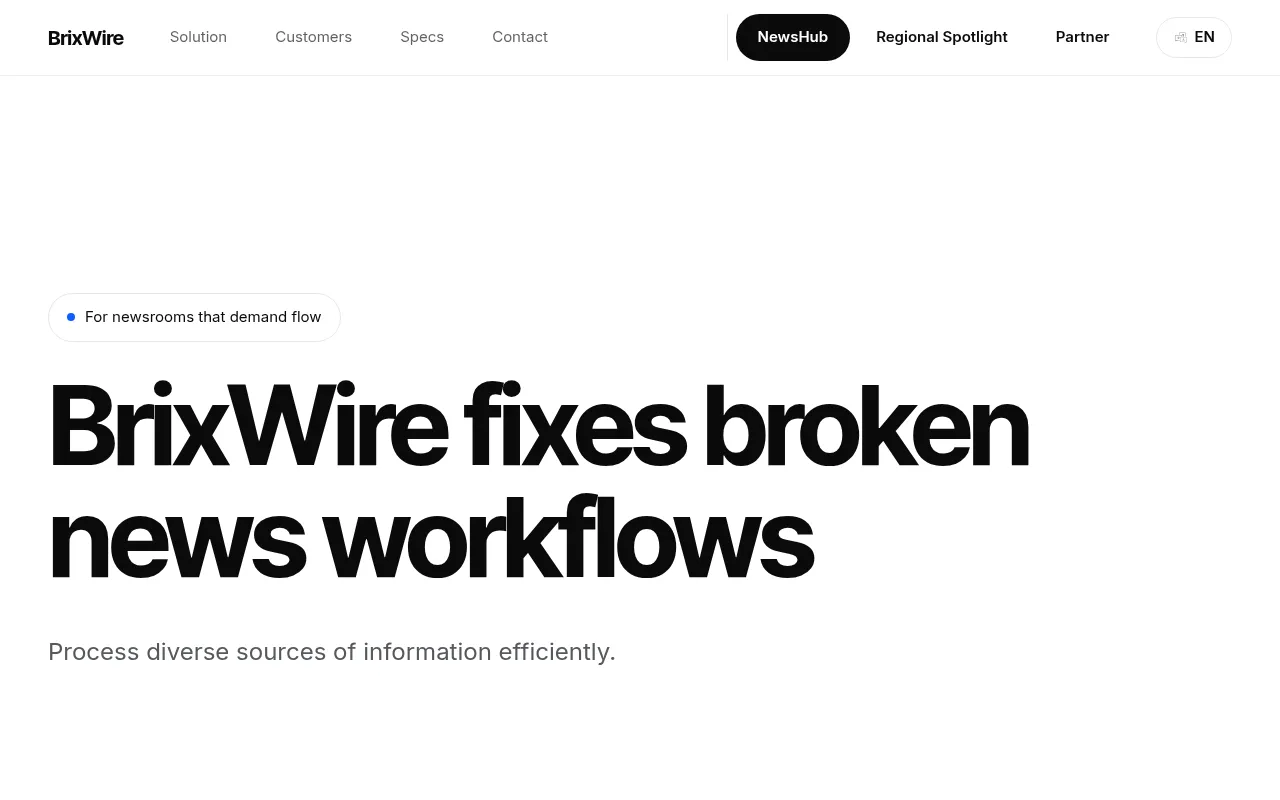 brixwire software interface screenshot