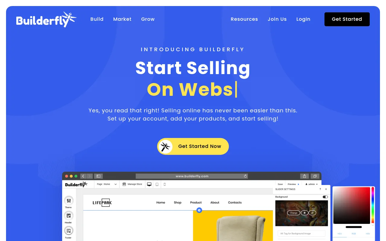 builderfly software interface screenshot