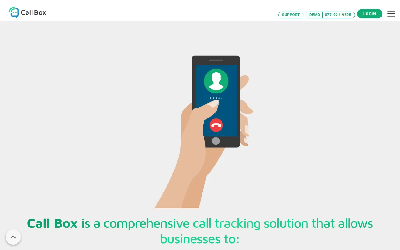 call box software interface screenshot
