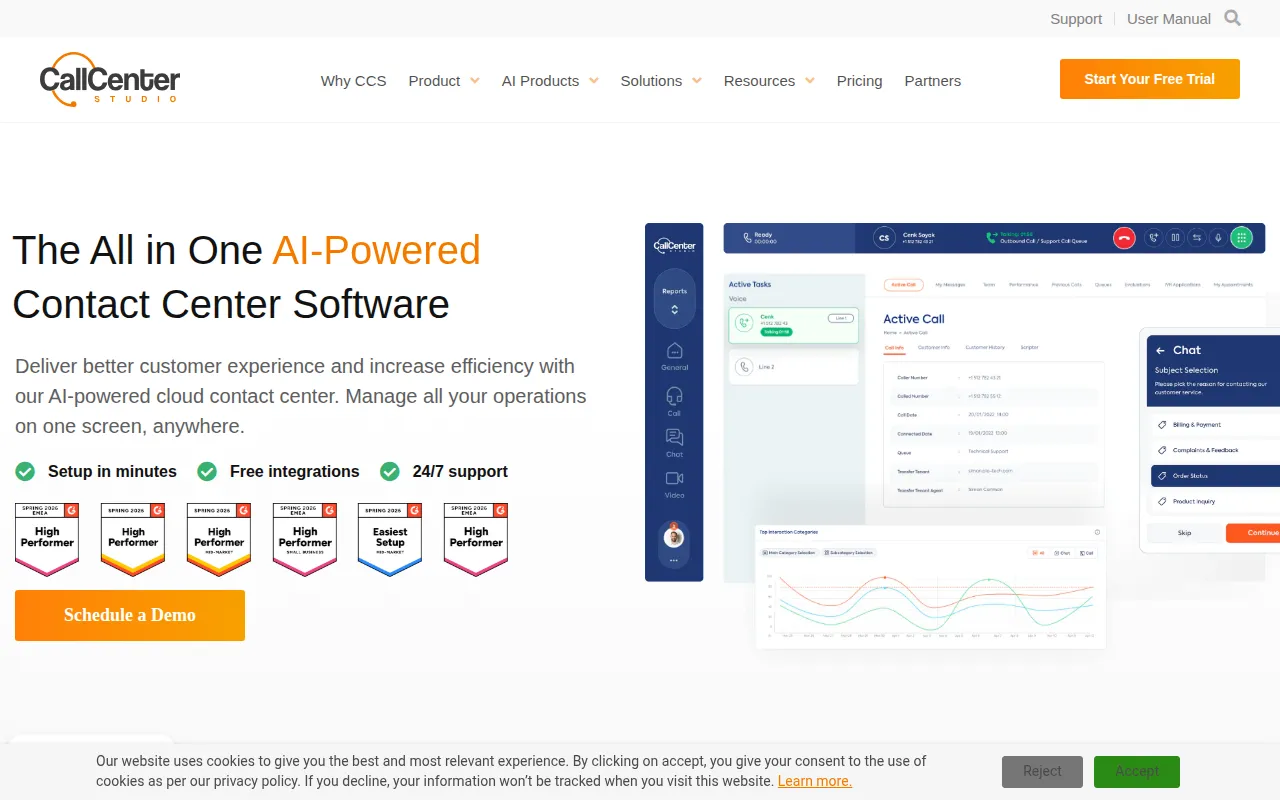 call center studio software interface screenshot