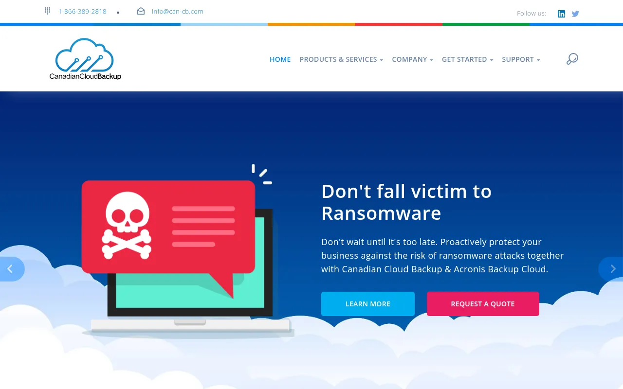 canadian cloud backup software interface screenshot