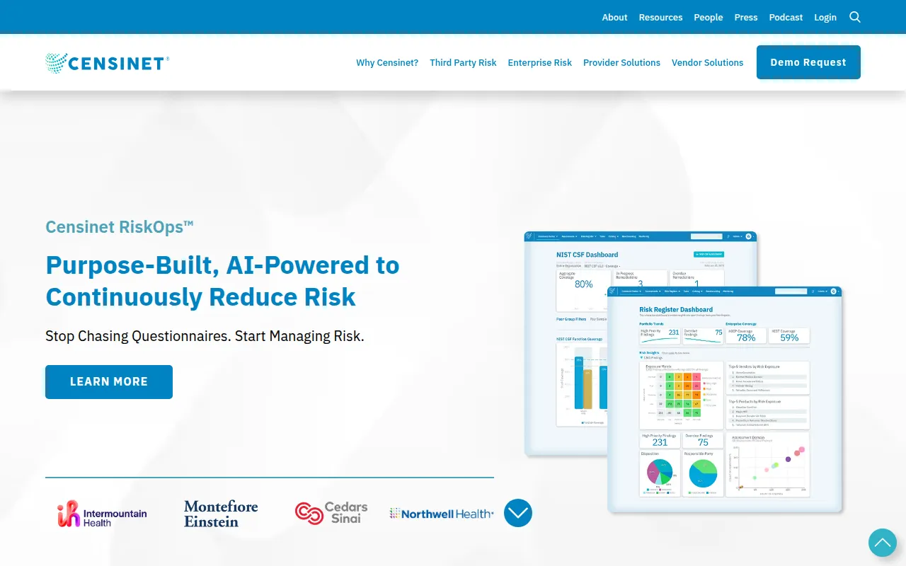 censinet software interface screenshot