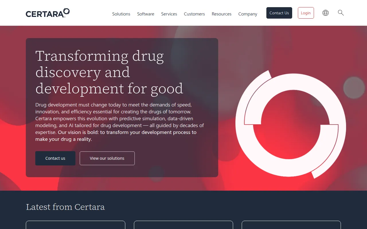 certara clinical trial outcomes databases software interface screenshot