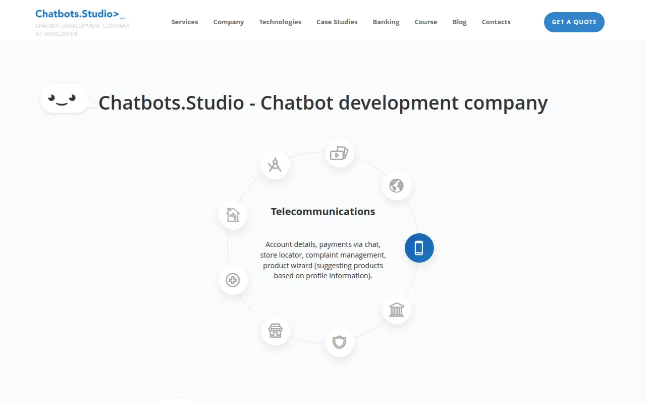 chatbots studio software interface screenshot