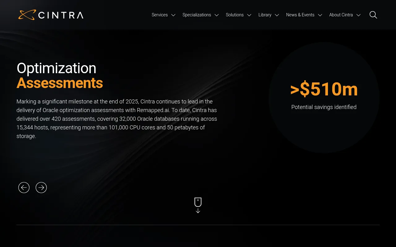 cintra software interface screenshot