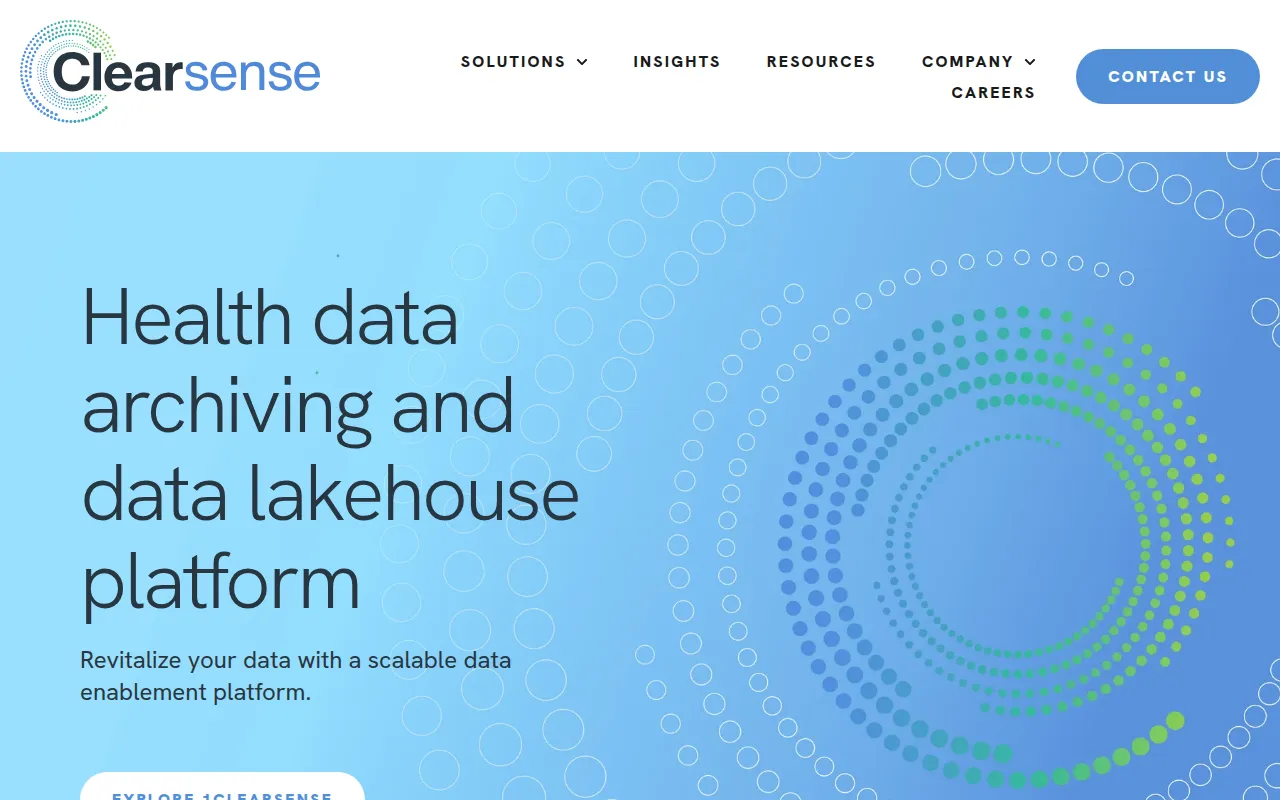 clearsense software interface screenshot