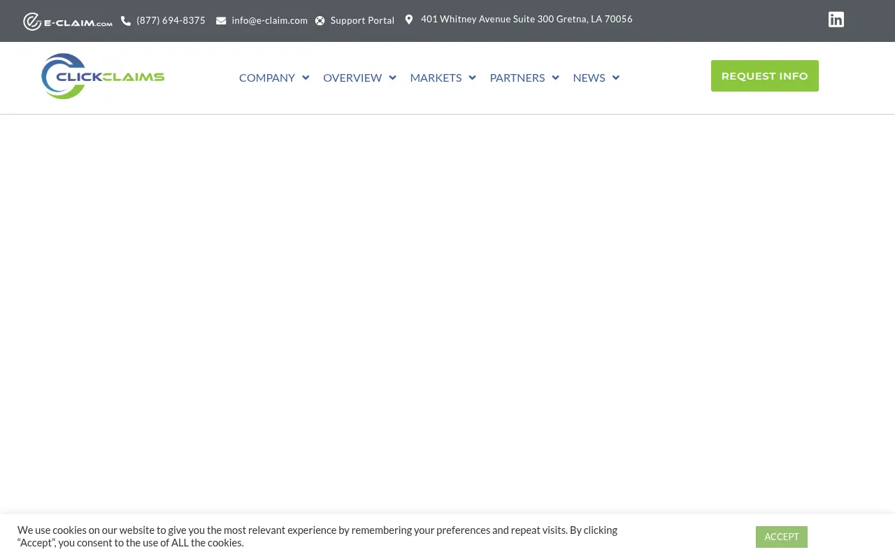 clickclaims software interface screenshot