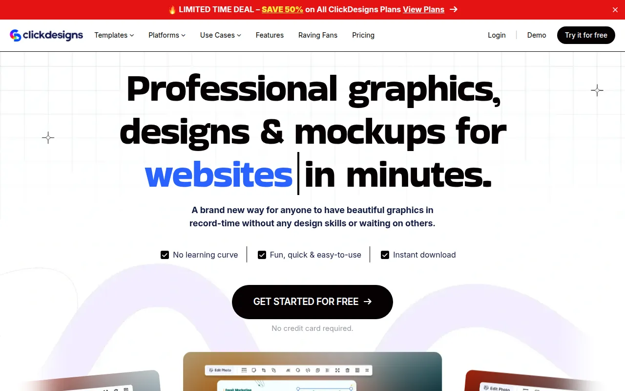 clickdesigns software interface screenshot