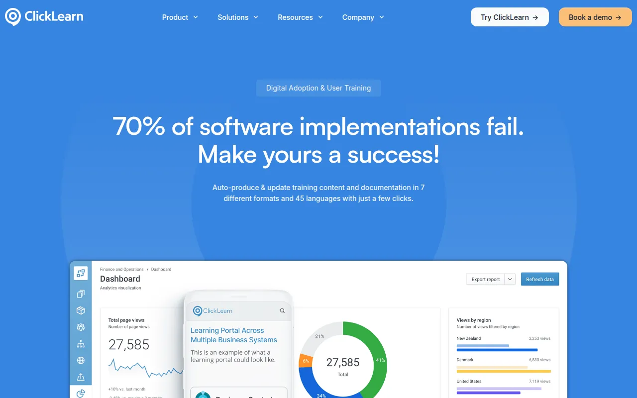 click learn software interface screenshot