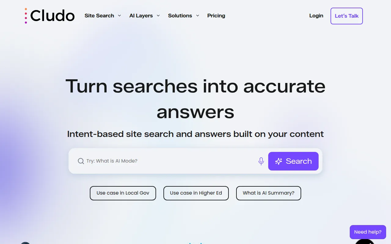 cludo software interface screenshot
