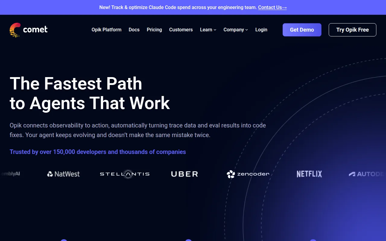 comet software interface screenshot