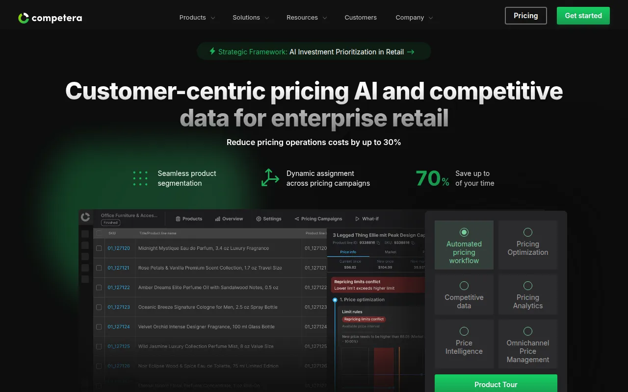 competera software interface screenshot