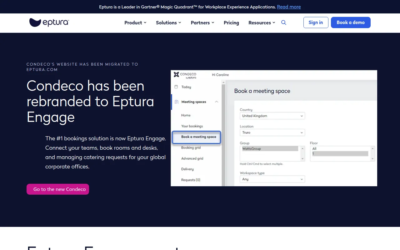 condeco desk booking software software interface screenshot