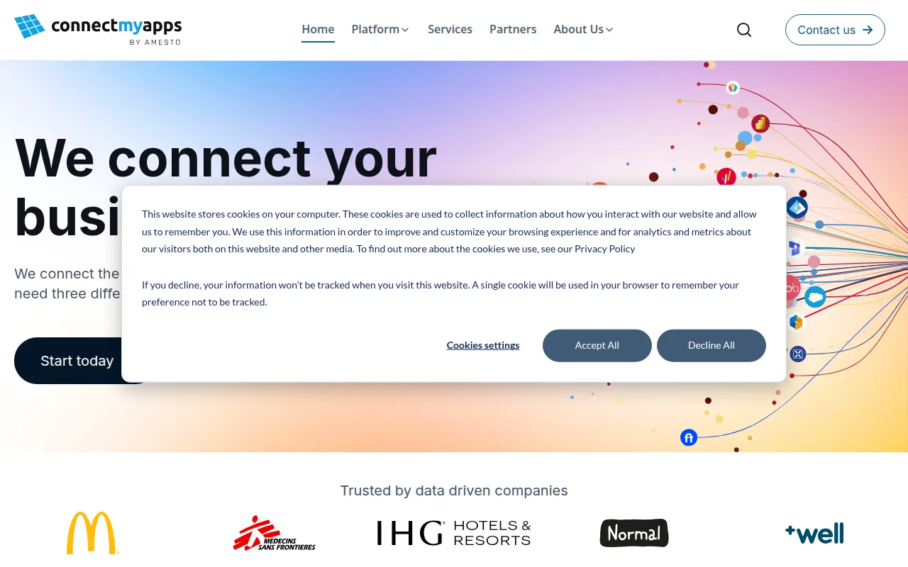 connectmyapps software interface screenshot