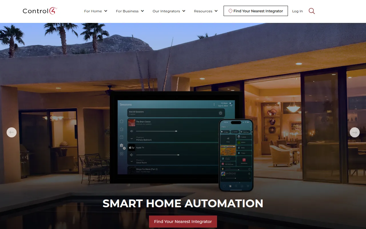 control 4 software interface screenshot