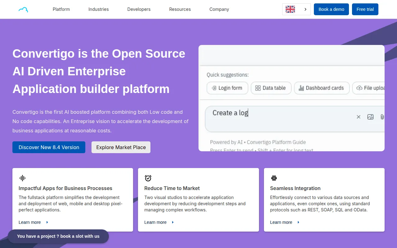 convertigo software interface screenshot