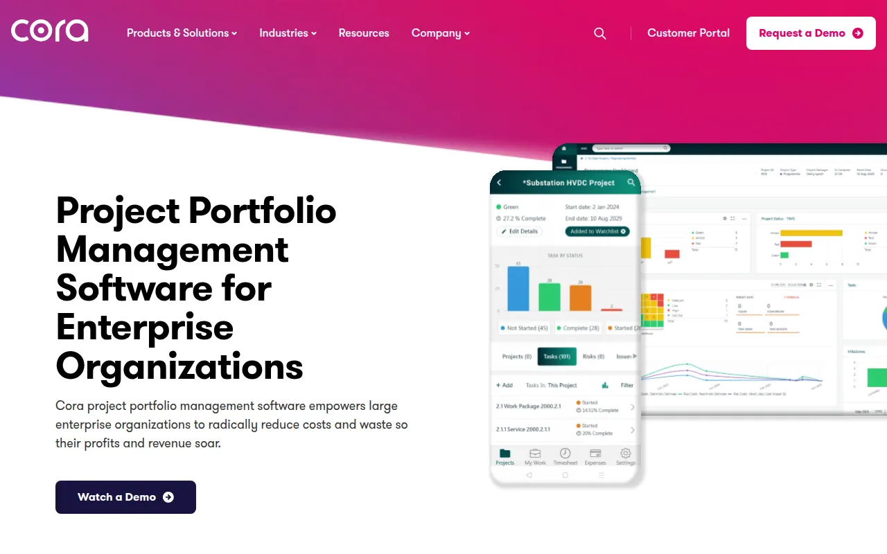 cora systems software interface screenshot