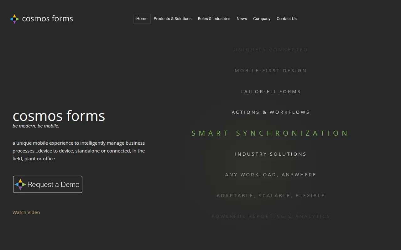 cosmos forms software interface screenshot