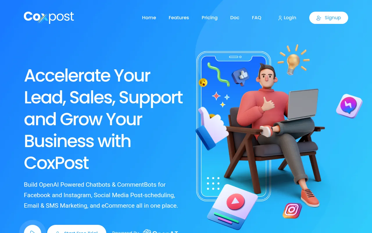 coxpost software interface screenshot