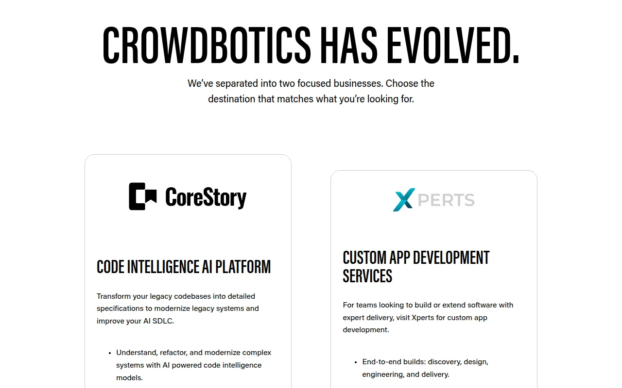 Crowdbotics software interface screenshot
