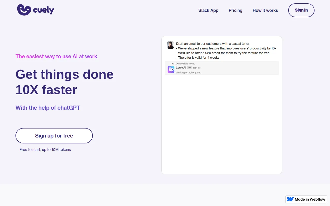 Cuely software interface screenshot