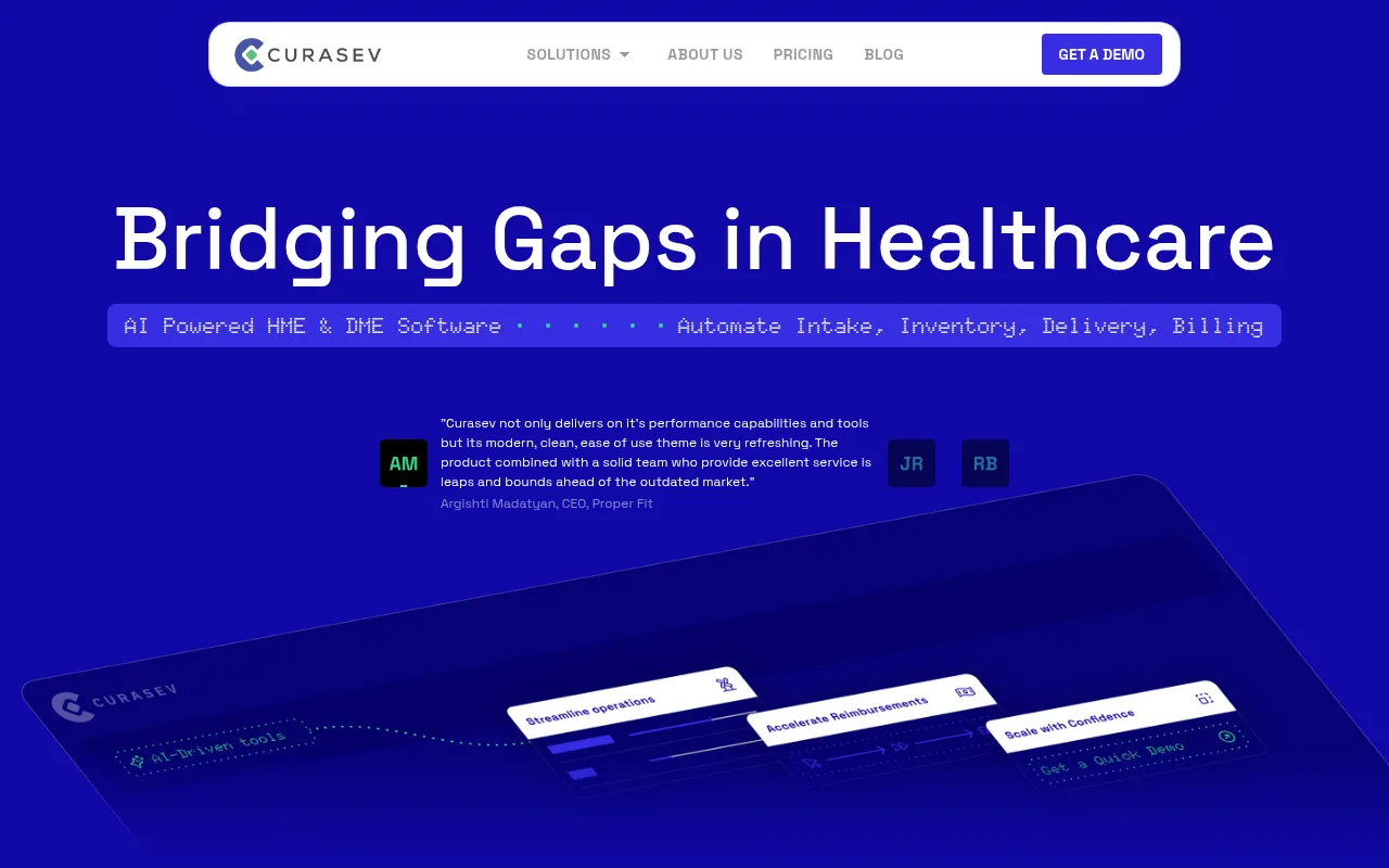 curasev software interface screenshot