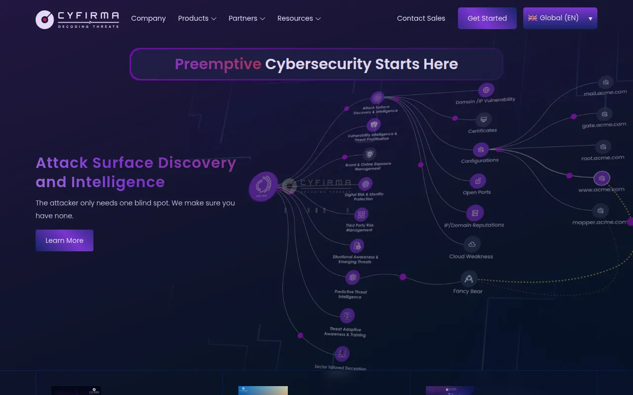 cyfirma software interface screenshot