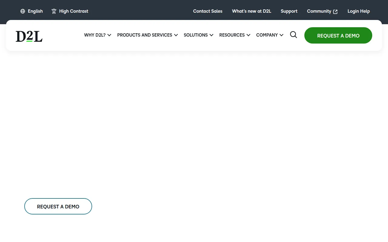 D2L Brightspace software interface screenshot