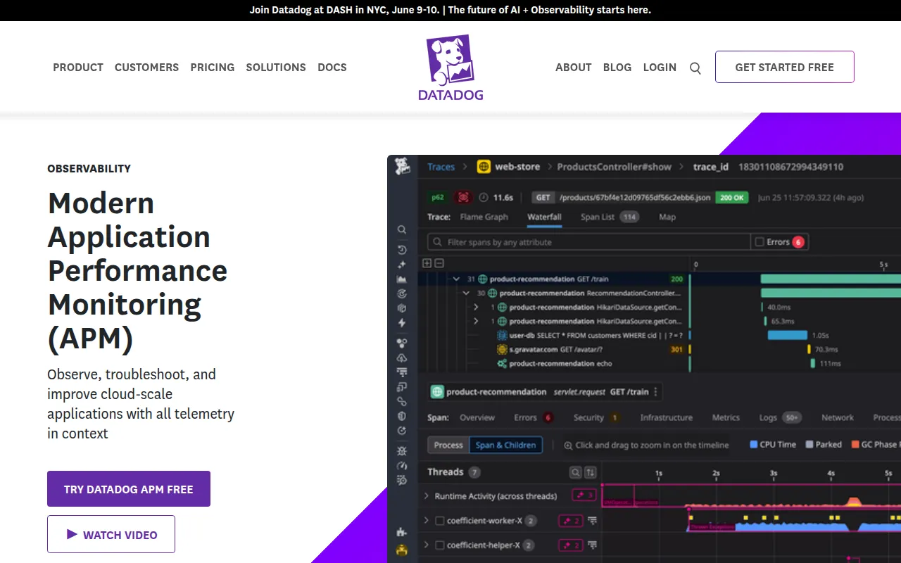 Datadog APM software interface screenshot