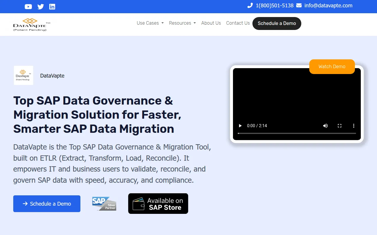 DataVapte software interface screenshot