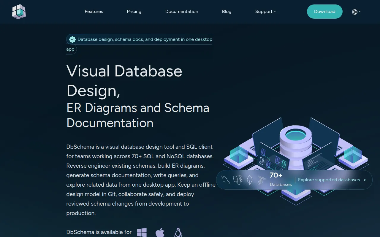 dbschema software interface screenshot
